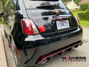 FIAT 500 ABARTH Rear Emblem - Carbon Fiber - Dark Red Candy